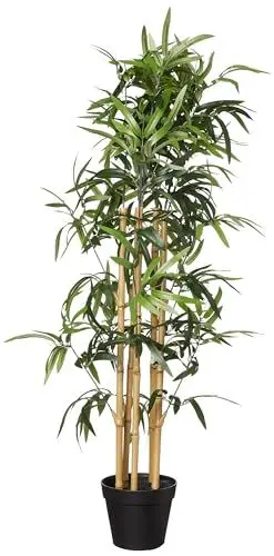 Produktbild: Amazon Basics künstliche Bambus pflanze mit Kunststoff-Blumentopf, 100 cm, Grün