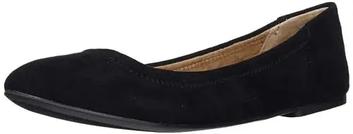 Produktbild: Amazon Essentials Damen Ballerinas Belice Zum Hineinschlüpfen, Schwarz Mikro Wildleder, 35.5 EU