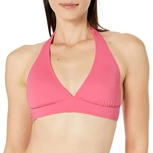 Produktbild: Amazon Essentials Damen Bikini-Badeanzug-Oberteil mit Leichter Unterstützung und gebundenem Neckholder (in Übergröße erhältlich), Intensive Rosa, 46