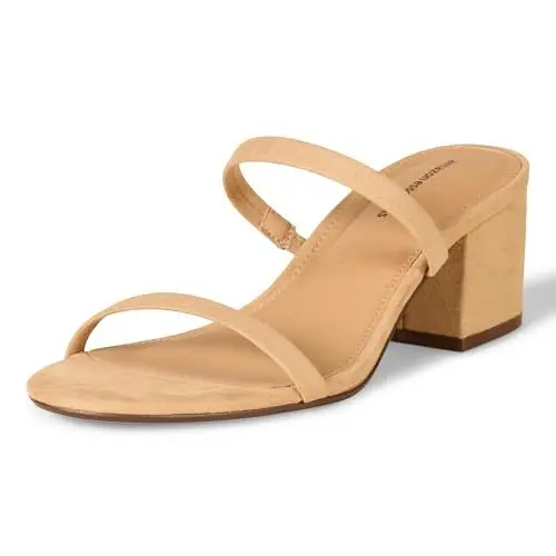 Produktbild: Amazon Essentials Damen Dünne Pantolette mit zwei Riemen und Absatz, Bräunen, 36 EU