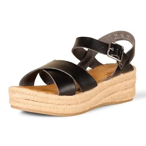 Produktbild: Amazon Essentials Damen Flache Espadrille-Sandale, Schwarz, 40 EU