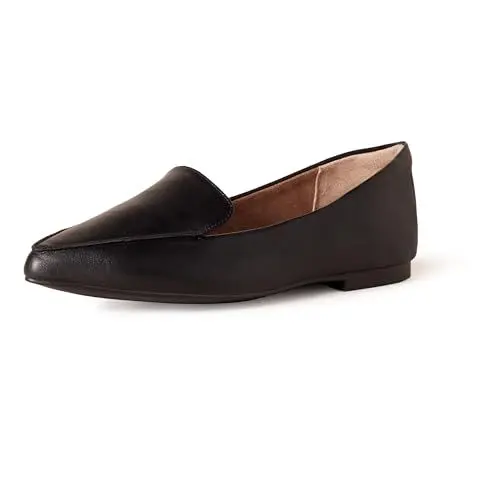 Produktbild: Amazon Essentials Damen Flacher Loafer, Schwarz Kunstleder, 39 EU
