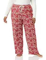 Produktbild: Amazon Essentials Damen Flanell-Schlafhose - Auslauffarben, Rot Weihnachtsmann, L