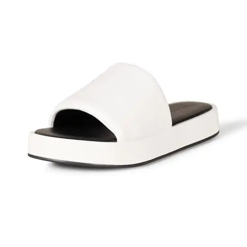 Produktbild: Amazon Essentials Damen Flatform-Schlappensandale, Weiß, 39.5 EU