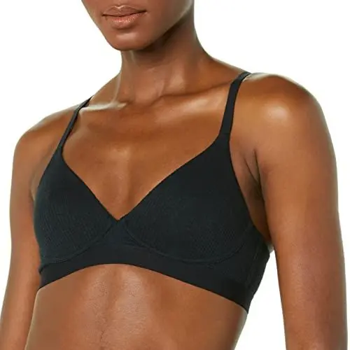 Produktbild: Amazon Essentials Damen Gerippter Bralette ohne Innenfutter, Schwarz, 40
