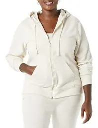 Produktbild: Amazon Essentials Damen Fleece-Hoodie mit durchgehendem Reißverschluss (in Übergröße erhältlich), Haferbeige Meliert, L