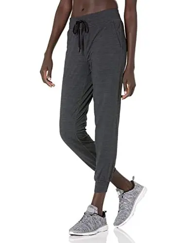 Produktbild: Amazon Essentials Damen Jogginghose aus Angerautem Tech-Stretch (Erhältlich in Übergröße), Schwarz Space-dye, L