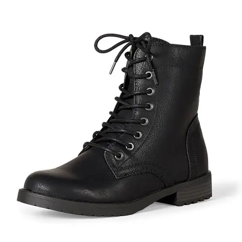 Produktbild: Amazon Essentials Damen Kampfstiefel Mit Schnürung, Schwarz, 40 EU