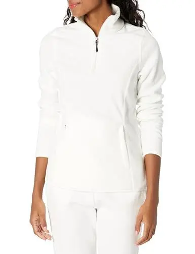 Produktbild: Amazon Essentials Damen Langärmelige Pulloverjacke Aus Polarfleece Mit Viertelreißverschluss, Klassischer Schnitt (Erhältlich In Übergröße), Grellweiß, 4XL Große Größen