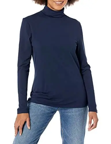 Produktbild: Amazon Essentials Damen Langärmliger Rollkragenpullover (in Übergröße erhältlich), Marineblau, XXL