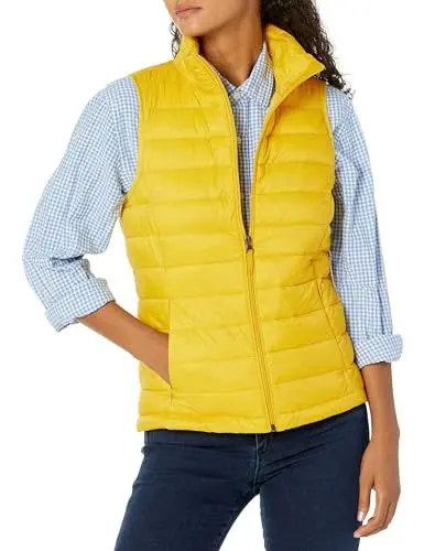 Produktbild: Amazon Essentials Damen Leichte, Wasserbeständige Pufferweste, Verstaubar, Gelb, M