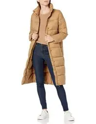 Produktbild: Amazon Essentials Damen Leichter, Langer Cocoon-Puffermantel, Wasserabweisend, Kamelbraun, XXL
