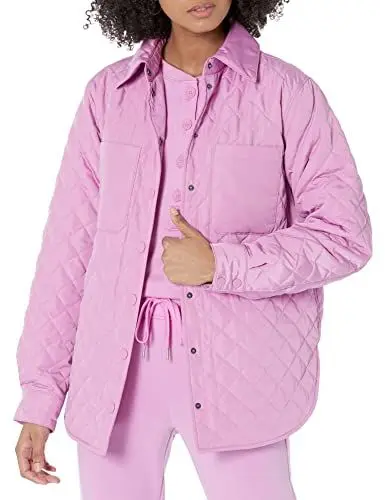 Produktbild: Amazon Essentials Damen Lockere, Gesteppte Hemdjacke aus recyceltem Polyester (in Übergröße erhältlich) (zuvor Amazon Aware), Lila, XXS