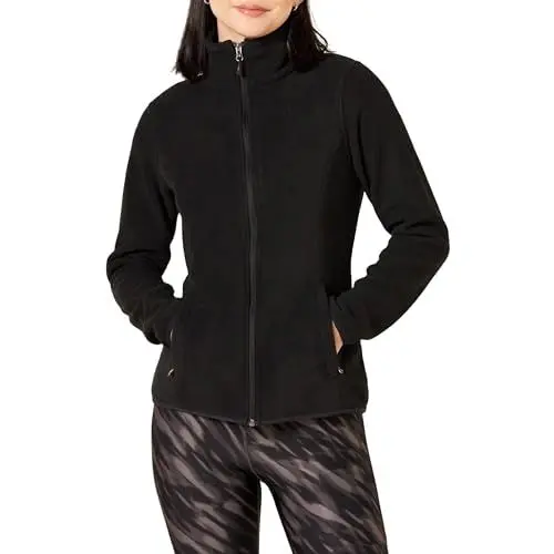 Produktbild: Amazon Essentials Damen Polarfleecejacke mit Durchgägigem Reißverschluss - Auslauffarben, Schwarz, M