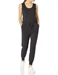 Produktbild: Amazon Essentials Damen Studio-Frotteefleece-Jumpsuit (Erhältlich in Übergröße), Schwarz, M