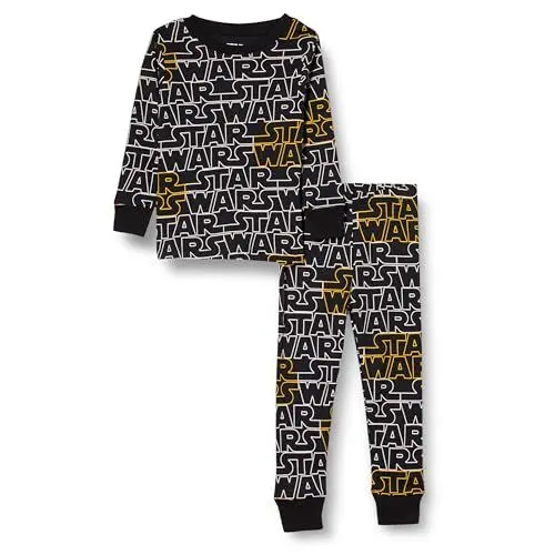 Produktbild: Amazon Essentials Disney | Marvel | Star Wars Jungen Eng anliegende Baumwoll-Schlafanzüge, Star Wars Logo - Baby And Kids, 6-7 Jahre