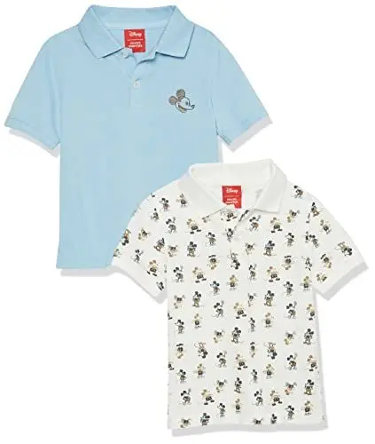 Produktbild: Amazon Essentials Disney | Marvel | Star Wars Jungen Kurzärmlige Piqué-Poloshirts, 2er-Pack, Mickey Peace, 11-12 Jahre
