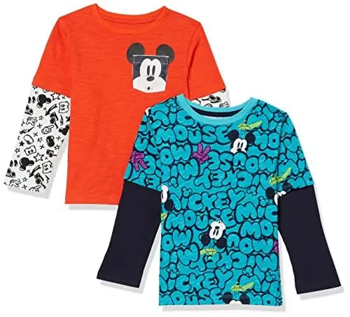 Produktbild: Amazon Essentials Disney | Marvel | Star Wars Jungen Langärmelige 2-In-1-T-Shirts, 2er-Pack, Mickey, 4 Jahre
