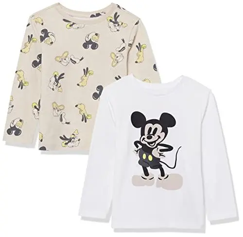 Produktbild: Amazon Essentials Disney | Marvel | Star Wars Jungen Langärmelige T-Shirts, 2er-Pack, Gewellter Mickey, 8 Jahre