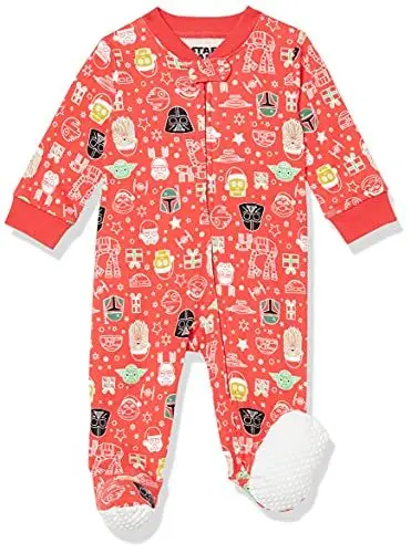 Produktbild: Amazon Essentials Disney | Marvel | Star Wars Unisex Baby Eng anliegender Pyjama aus Baumwolle mit Fuß, Star Wars Holiday - Sleep & Play, Frühchen