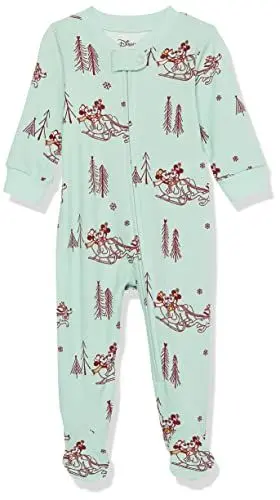 Produktbild: Amazon Essentials Disney | Marvel | Star Wars Unisex Baby Eng anliegender Pyjama aus Baumwolle mit Fuß, Mickey Winter - Baby Snug-fit, 18 Monate