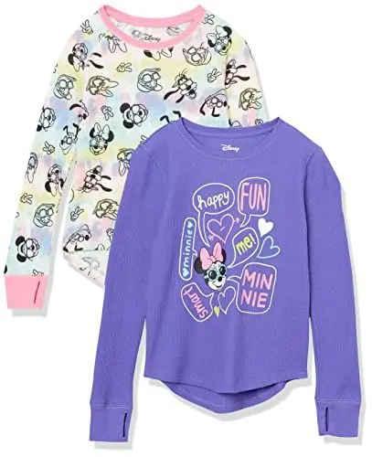 Produktbild: Amazon Essentials Disney | Marvel | Star Wars | Frozen Mädchen Langärmelige Thermo-T-Shirts, 2er-Pack, Purpur/Minnie, 2 Jahre