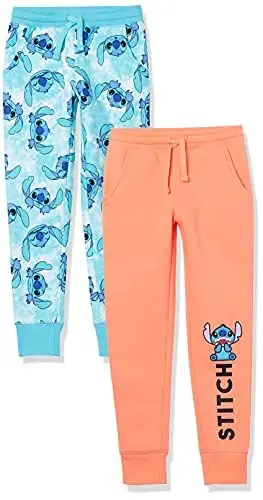 Produktbild: Amazon Essentials Disney | Marvel | Star Wars | Frozen | Princess Mädchen Jogginghose aus Fleece (zuvor Spotted Zebra), 2er-Pack, Stitch, 2 Jahre