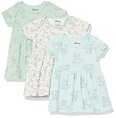 Produktbild: Amazon Essentials Disney | Marvel | Star Wars | Princess Baby Mädchen Kleider, 3er-Pack, Bambi Nature, 24 Monate