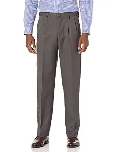 Produktbild: Amazon Essentials Herren Anzughose mit Falte und Erweiterbarem Bund, Klassisch Geschnitten, Kohlegrau, 52W / 32L