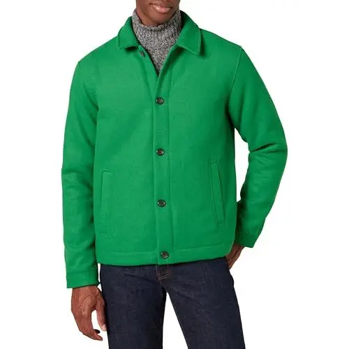 Produktbild: Amazon Essentials Herren Bomberjacke Aus Wolle (Erhältlich In Übergrößen), Grün, 4XL Große Größen Tall