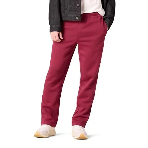 Produktbild: Amazon Essentials Herren Fleece-Jogginghose mit offenem Saum (erhältlich in Übergrößen), Dunkelrot, XL