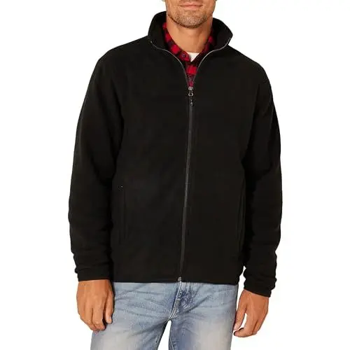 Produktbild: Amazon Essentials Herren Fleecejacke mit durchgehendem Reißverschluss (in Big und Tall erhältlich), Schwarz, M