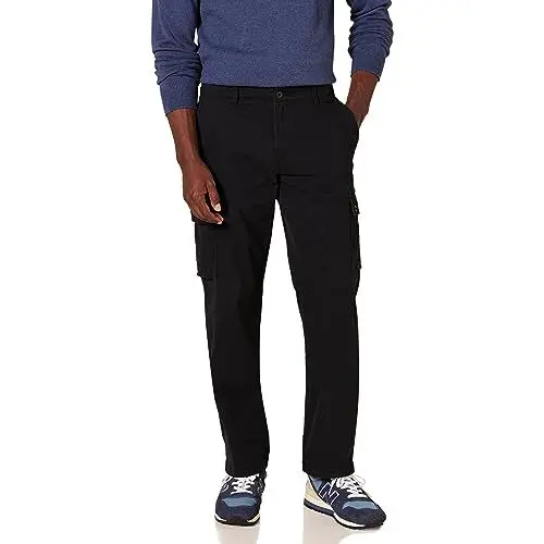 Produktbild: Amazon Essentials Herren Gerade geschnittene Stretch-Cargohose (erhältlich in Big & Tall), Schwarz, 32W / 29L