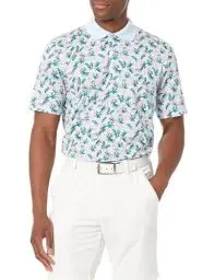 Produktbild: Amazon Essentials Herren Golf-Polo-Shirt, Schnell Trocknend, Normale Passform, Blassblau Flamingo, M