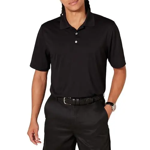 Produktbild: Amazon Essentials Herren Golf-Polo-Shirt, Schnell Trocknend, Normale Passform, Schwarz, M