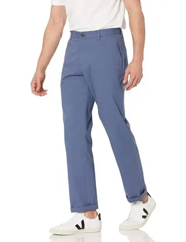 Produktbild: Amazon Essentials Herren Knitterfreie Flatfront-Chinohose in klassischer Passform (erhältlich in Übergröße), Indigo, 38W / 29L