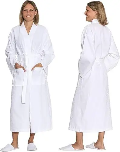 Produktbild: Amazon Essentials Herren Leichter Waffelpiqué-Bademantel (erhältlich in Big & Tall), Weiß, XL-XXL