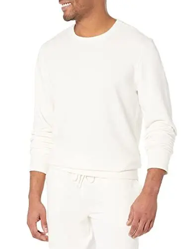 Produktbild: Amazon Essentials Herren Leichtes langärmeliges Frottee-Sweatshirt mit Rundhalsausschnitt (erhältlich in Big & Tall), Eierschalenweiß, 4XL Große Größen Tall