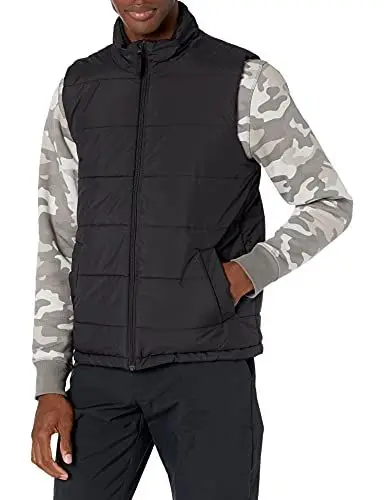 Produktbild: Amazon Essentials Herren Mittelschwere Isolierte Daunenweste Mit Fleecefutter, Schwarz, XL