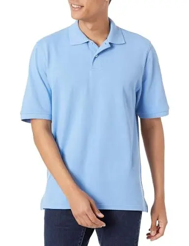Produktbild: Amazon Essentials Herren Polohemd aus Baumwollpiqué in normaler Passform (erhältlich in Übergrößen), Französisch Blau, XXL