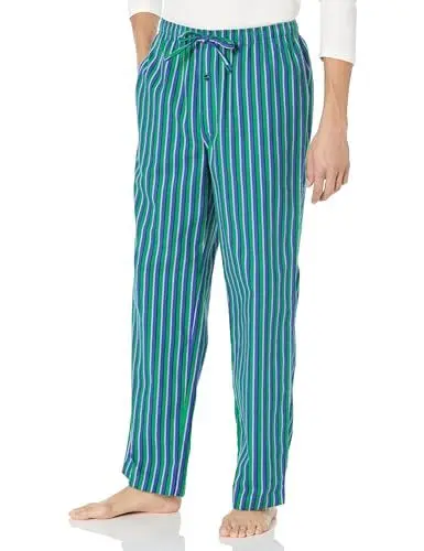 Produktbild: Amazon Essentials Herren Schlafanzughosen aus Flanell - Auslauffarben, Blau Grün Streifen, XXL