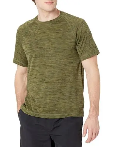 Produktbild: Amazon Essentials Herren Schmal Geschnittenes, Kurzärmeliges, Schnelltrocknendes UPF 50-Bade-T-Shirt, Olivenheide, XS