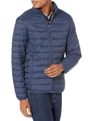 Produktbild: Amazon Essentials Herren Verstaubare, Leichte, Wasserabweisende Pufferjacke (Erhältlich In Big & Tall), Marineblau, XXL