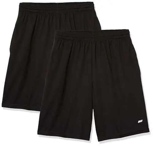 Produktbild: Amazon Essentials Herren Weit geschnittene Performance-Funktionsshorts (erhältlich in Big & Tall), 2er-Pack, Schwarz, XXL