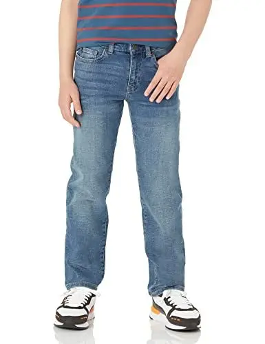 Produktbild: Amazon Essentials Jungen Gerade geschnittene Jeans in normaler Passform, Helle Waschung, 12 Jahre Große Größen
