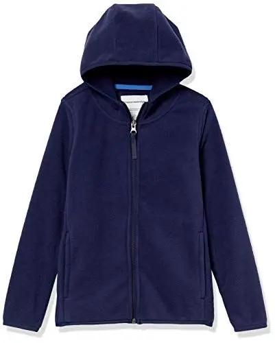 Produktbild: Amazon Essentials Jungen Polar-Fleecejacke mit durchgehendem Reißverschluss und Kapuze, Marineblau, 4 Jahre