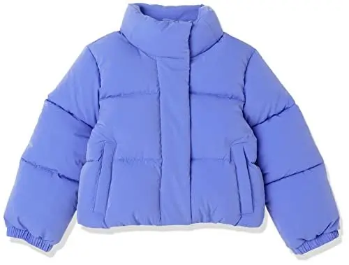 Produktbild: Amazon Essentials Mädchen Kurze Steppjacke Mit Durchgehendem Reißverschluss (Aus Mattem Oder Sherpa Fleece, Gesteppt), Lila Blau, 5 Jahre