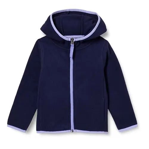Produktbild: Amazon Essentials Mädchen Leichte Polar-Fleecejacke mit durchgehendem Reißverschluss und Kapuze, Marineblau, 4 Jahre