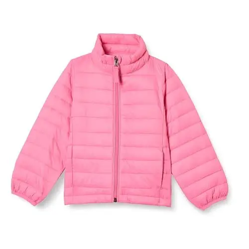 Produktbild: Amazon Essentials Mädchen Leichte Wasserabweisende verstaubare Pufferjacke mit Stehkragen, Kräftiges Rosa, 8 Jahre
