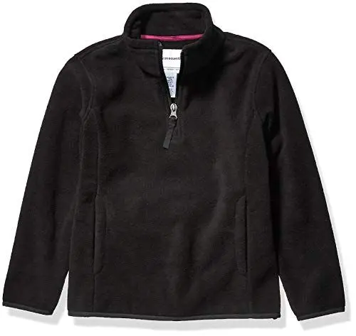 Produktbild: Amazon Essentials Mädchen Polarfleecejacke mit Viertelreißverschluss - Auslauffarben, Schwarz, 10 Jahre